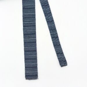 Vintage Handcrest Inc Blue Skinny Woven Knit Neck Tie Mid Century Mod